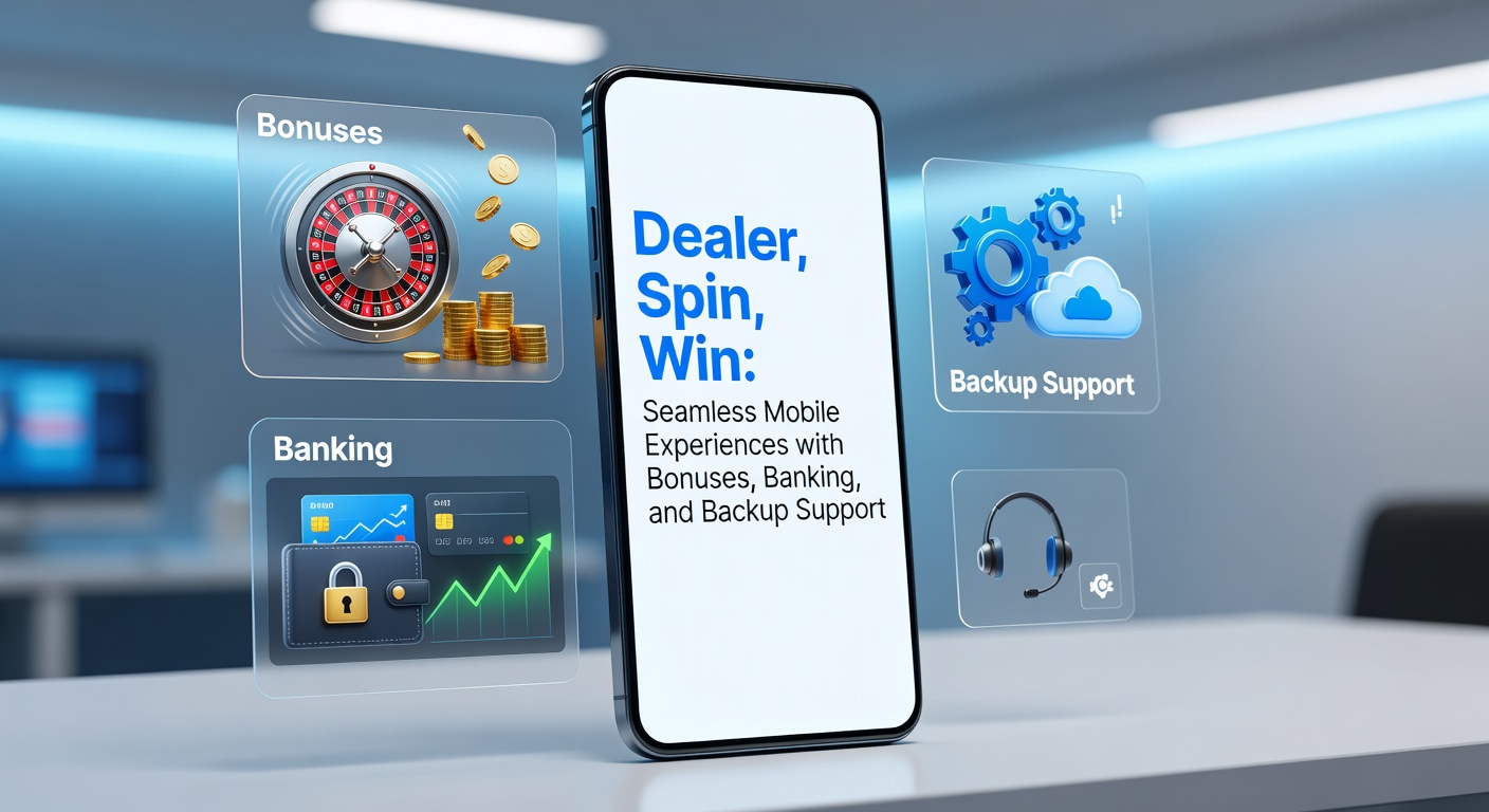 Smartphone mit Live-Dealer-Spiel und Slot-Maschine im Vordergrund, umgeben von Boni-Icons und Zahlungssymbolen
