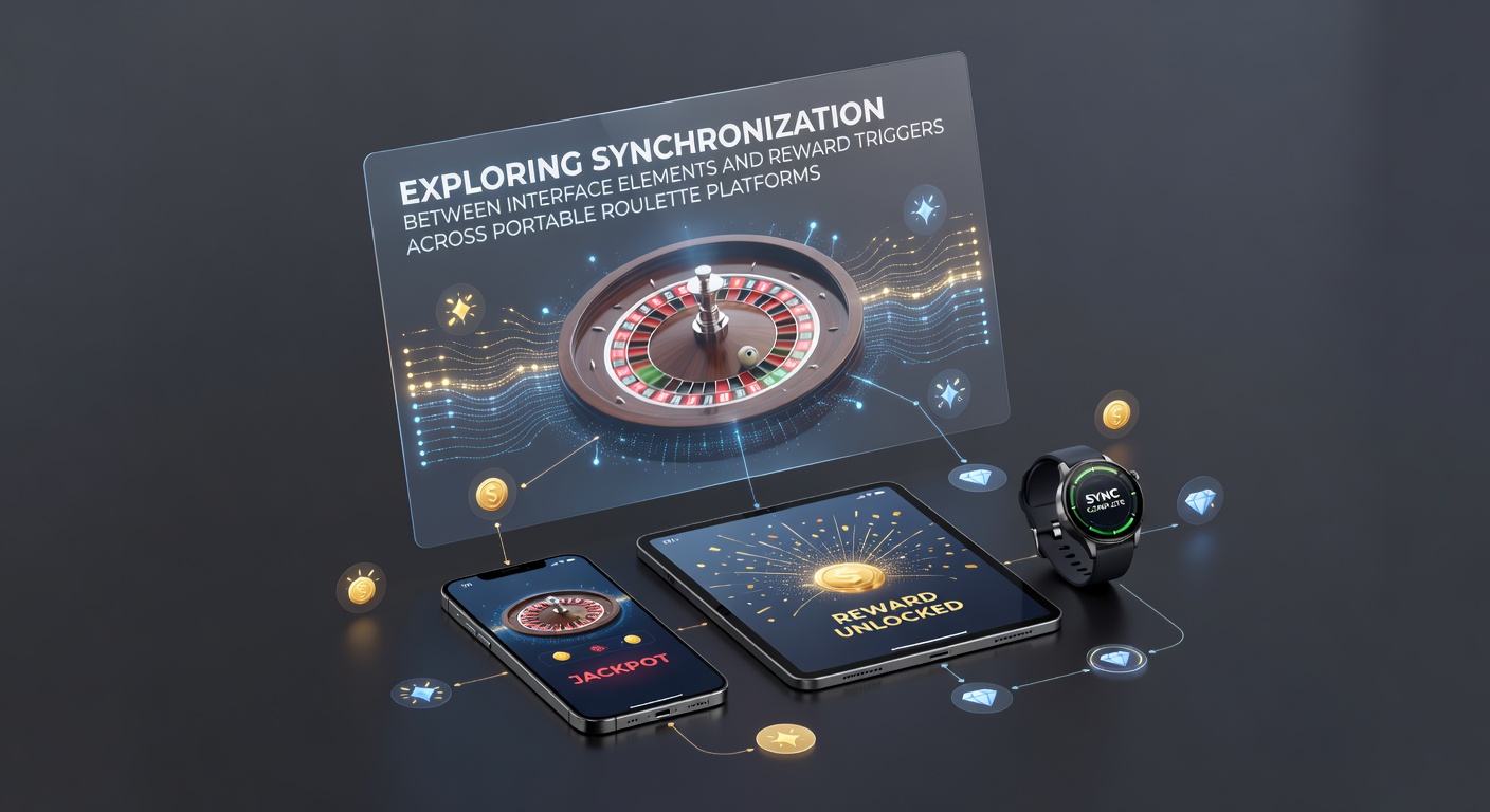 Darstellung der Synchronisation zwischen mobilen Roulette-Interface-Elementen und Belohnungstriggern