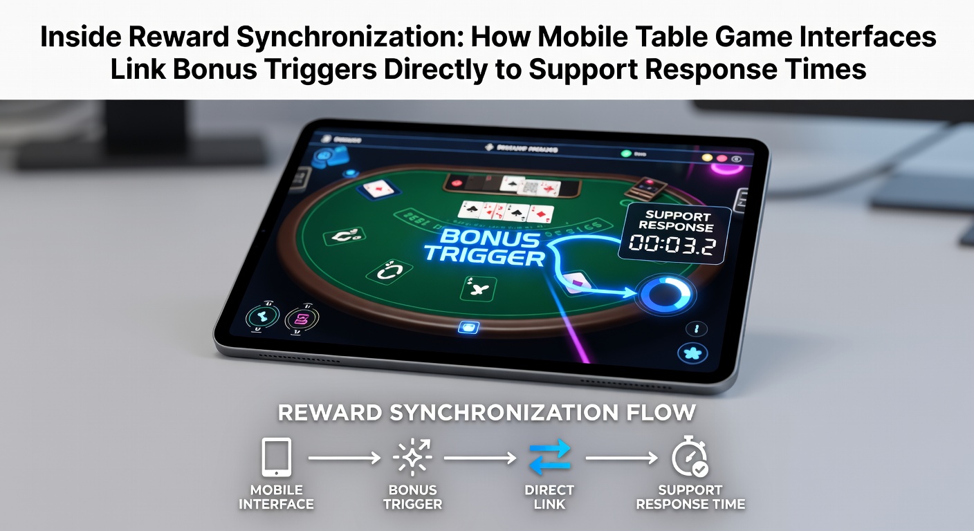 Mobile Tischspiel-Schnittstelle mit synchronisierten Bonus-Triggern und Support-Elementen auf einem Smartphone-Display