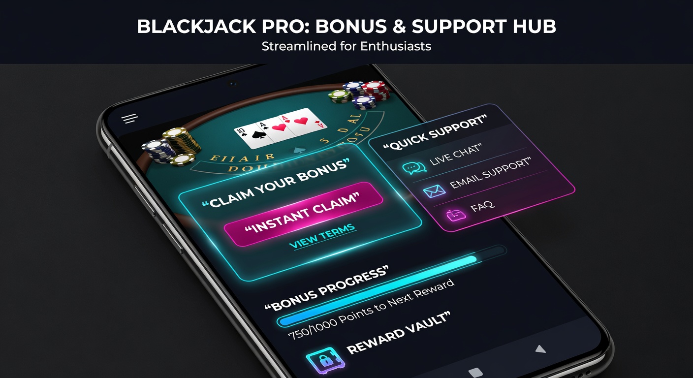 Mobile Blackjack-Schnittstelle mit integrierten Bonus- und Support-Funktionen