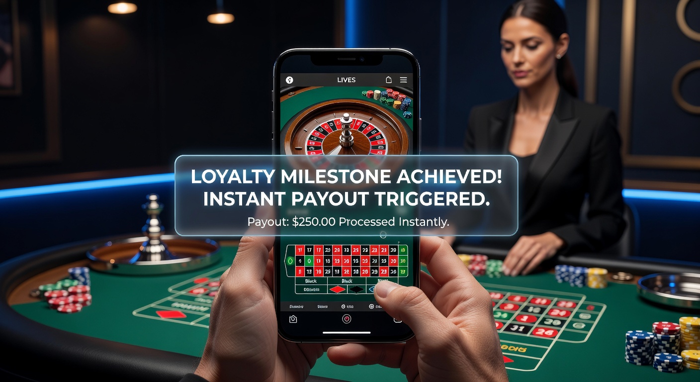 Mobile Live-Roulette-Sitzung mit Treue-Meilenstein-Trigger auf dem Smartphone-Display