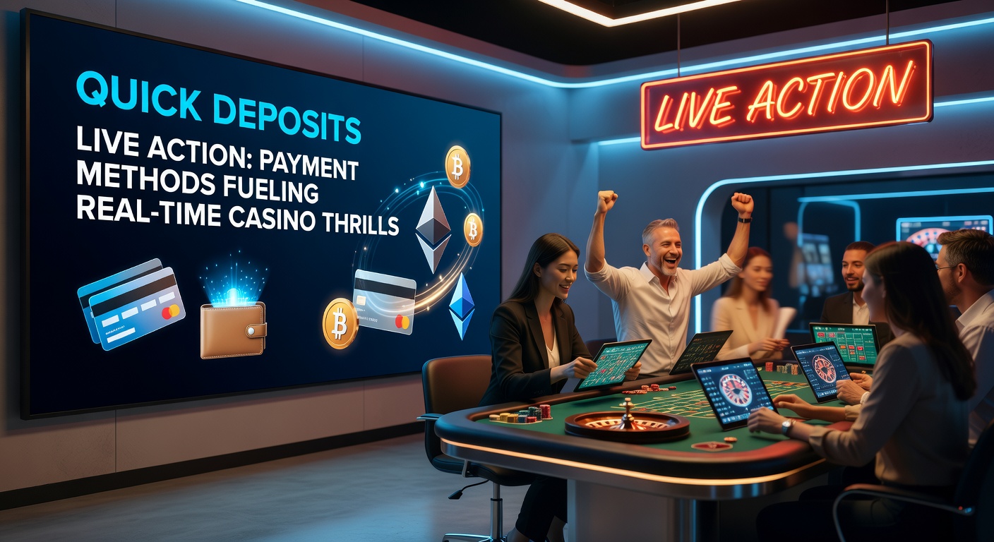 Nahaufnahme eines Live-Dealers am Blackjack-Tisch mit digitalen Chips und einem Einzahlungs-Symbol im Vordergrund – verkörpert den Übergang von Deposit zu Action