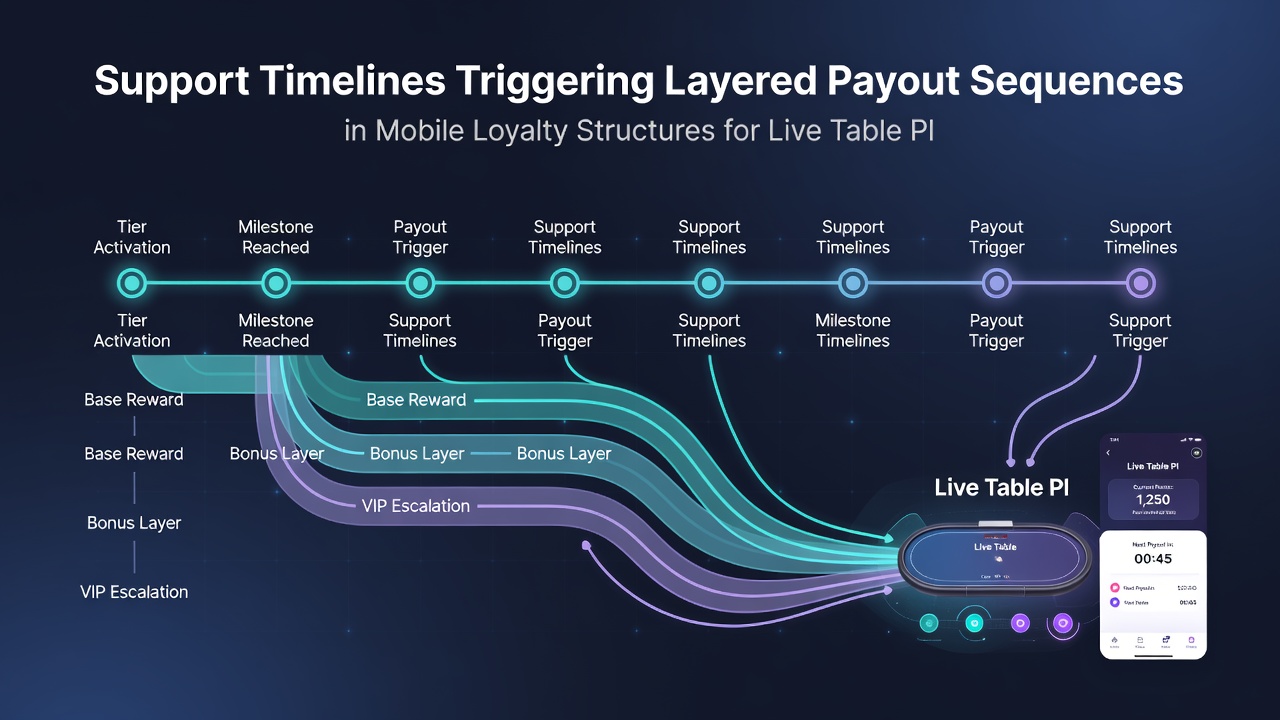 Diagramm zu gestaffelten Auszahlungssequenzen und Support-Timelines in mobilen Casino-Apps